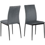 Grå Minimalistiske Nordform Spisebordsstole i Metal 4 stk 