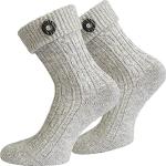 normani Traditional Socks with Button Appliqué – Perfect for Dirndl or Lederhosen, Silver melange