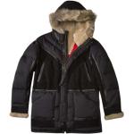 Sorte Schott NYC Parka coats Størrelse XL med hætte til Herrer 