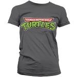 Officially Licensed Merchandise TMNT - Classic Logo Girly T-Shirt (D.Grey), XX-Large