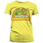 Officially Licensed Merchandise TMNT - Cowabunga Girly T-Shirt (Yellow), Medium