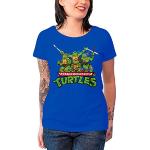 Officially Licensed Merchandise TMNT - Distressed Group Girly T-Shirt (Navy), Small