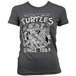 Officially Licensed Merchandise TMNT - Distressed Since 1984 Girly Tee (D.Grey), Medium