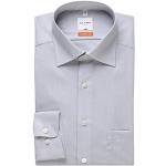 Grå OLYMP Luxor Langærmede skjorter Button down Med lange ærmer Størrelse XL på udsalg 