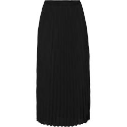 Onlalma Life Poly Plisse Skirt Solid Knælang Nederdel Black ONLY