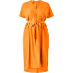 Orange Midi Only Carmakoma Plus size kortærmede kjoler med V-udskæring med korte ærmer Størrelse 3 XL til Damer på udsalg 