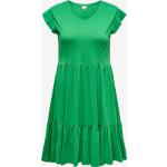 Grønne Midi Only Carmakoma Plus size kjoler i Bomuld med V-udskæring Størrelse 3 XL til Damer 