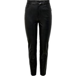 Only - Jeans onlEmily HW ST Ank Faux Leather Pant - Sort - W26/L34