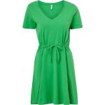 Grønne ONLY Aftenkjoler i Bomuld med V-udskæring med korte ærmer Størrelse XL til Damer på udsalg 