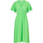 Grønne ONLY Sommer Aftenkjoler med V-udskæring med korte ærmer Størrelse XL til Damer på udsalg 