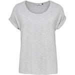 Grå Casual ONLY Melange Studenter T-shirts med rund hals i Jersey med korte ærmer Størrelse XL til Damer 