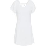 Hvide Korte ONLY Aftenkjoler i Polyamid med V-udskæring med korte ærmer Størrelse XL til Damer 