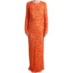 Orange Dolce & Gabbana Aftenkjoler i Viskose Med lange ærmer Størrelse XL med Stretch med Blomstermønster til Damer på udsalg 