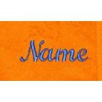 S.B.J - Sportland Oranges Premium Handtuch aus Frottee mit Blauer Namensbestickung/Bestickt mit Namen oder Wunschtext, 50x100 cm, 450 Gramm Qualität, 100% Baumwolle