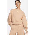 Brune Nike Fleece Sweatshirts i Fleece Størrelse XL til Damer på udsalg 