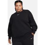 Sorte Casual Nike Fleece Plus size bluser i Fleece med rund udskæring Plus size til Damer 