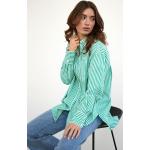 Grønne Langærmede skjorter i Bomuld Med lange ærmer Størrelse XL med Striber til Damer 