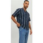 Blå Jack & Jones Kortærmede skjorter i Poplin med korte ærmer Størrelse XL til Herrer 