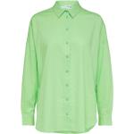 Grønne Selected Økologiske Bæredygtige Langærmede skjorter i Bomuld Uden ærmer Størrelse XXL til Damer på udsalg 