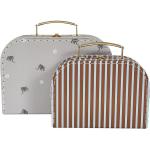 OYOY Kuffertsæt - 2 stk - Elephant & Stripes - Pale Blue