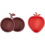 OYOY Snackskåle - 2-pak - Silikone - Strawberry & Cherry - Cherr