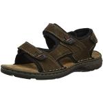Mørkebrune Sommer Slingback sandaler i Læder Med velcro Størrelse 40 