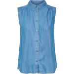Lyseblå PART TWO Denim skjorter i Lyocell Uden ærmer Størrelse XL til Damer på udsalg 