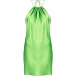 Lysegrønne Korte Alice + Olivia Festlige kjoler i Satin med halterneck Uden ærmer Størrelse XL til Damer på udsalg 