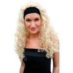 Party/Fancy Dress/Halloween Vamp Lady WIG with headband (fixed to wig) bright BLOND platinum CURLY curls PW0102-KB88