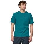 Blå Patagonia Bæredygtige T-shirts med tryk Størrelse XL til Herrer 
