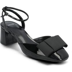 Patent Leather Bow Shoe Shoes Heels Pumps Peeptoes Black Mango