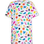 Hvide Farverige MOSCHINO Sommer T-shirts med rund hals i Bomuld Størrelse XL til Damer på udsalg 
