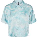 Blå Pieces Kortærmede skjorter i Satin med korte ærmer Størrelse XL til Damer på udsalg 