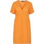 Orange Korte Pieces Aftenkjoler med V-udskæring med korte ærmer Størrelse XL til Damer på udsalg 