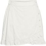 Hvide Korte Pieces Korte nederdele med Flæser Størrelse XL til Damer på udsalg 
