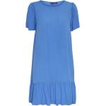 Blå Korte Pieces Aftenkjoler med rund udskæring med korte ærmer Størrelse XL til Damer på udsalg 