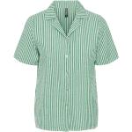 Grønne Pieces Kortærmede skjorter med korte ærmer Størrelse XL med Striber til Damer på udsalg 