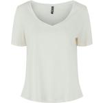 Grå Pieces Kortærmede t-shirts med U-udskæring med korte ærmer Størrelse XL til Damer på udsalg 