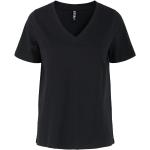 Sorte Pieces Kortærmede t-shirts med V-udskæring med korte ærmer Størrelse XL til Damer 