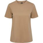Brune Pieces Økologiske Bæredygtige T-shirts med rund hals i Bomuld med rund udskæring med korte ærmer Størrelse XXL til Damer 