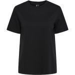 Sorte Pieces Økologiske Bæredygtige T-shirts med rund hals i Bomuld med rund udskæring med korte ærmer Størrelse XXL til Damer 