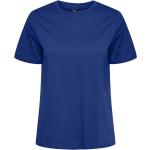 Blå Pieces Økologiske Bæredygtige T-shirts med rund hals i Bomuld med rund udskæring med korte ærmer Størrelse XXL til Damer 