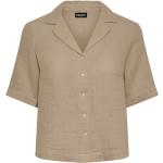 Brune Pieces Kortærmede skjorter med korte ærmer Størrelse XL til Damer på udsalg 