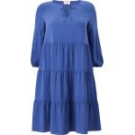 Blå Marina Rinaldi Plus size langærmede kjoler med V-udskæring Med 3/4 ærmer Størrelse 3 XL til Damer på udsalg 