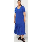 Blå Maxi Marina Rinaldi Plus size kortærmede kjoler i Jersey med rund udskæring med korte ærmer Størrelse 3 XL til Damer på udsalg 