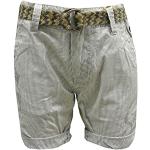 Petrol Industries - Boys Bermuda shorts striped with belt, gray - 176gestreift