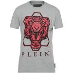 Grå Philipp Plein Kortærmede t-shirts i Jersey med rund udskæring med korte ærmer Størrelse 3 XL til Herrer 