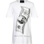 Hvide Philipp Plein Kortærmede t-shirts i Jersey med rund udskæring med korte ærmer Størrelse XXL til Herrer 