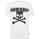 Hvide Philipp Plein T-shirts med rund hals i Jersey med Rhinesten Størrelse 3 XL til Herrer 