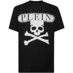 Sorte Philipp Plein T-shirts med rund hals i Jersey med Rhinesten Størrelse 3 XL til Herrer 